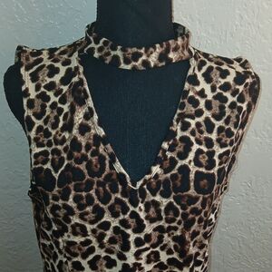 Leopard Print Sleeveless Dress